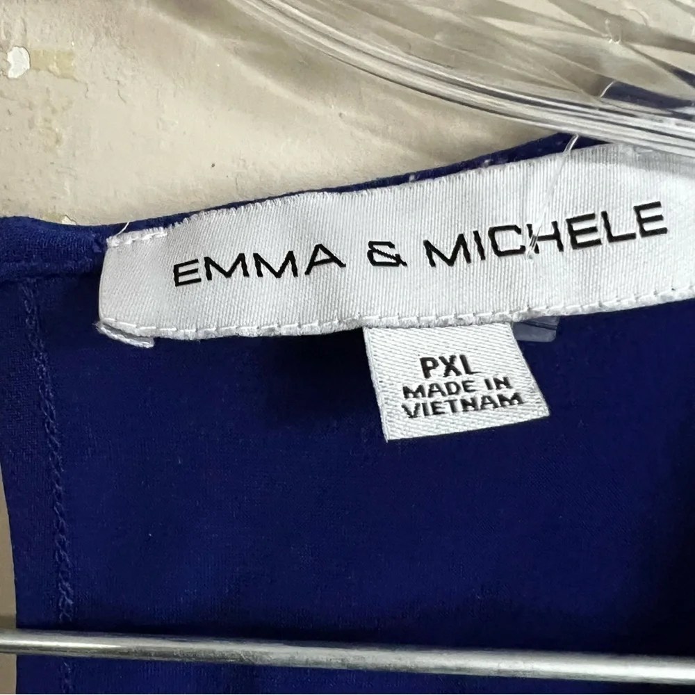 Emma & Michelle Petite Royal‎ Blue Faux Wrap Romper